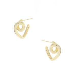 Twisted Heart Earrings - Gold