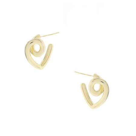 Twisted Heart Earrings - Gold