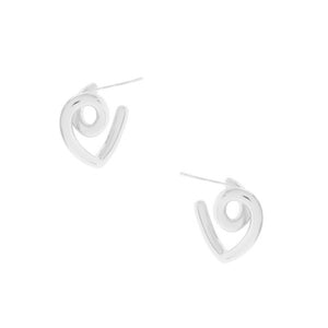 Twisted Heart Earrings - Silver