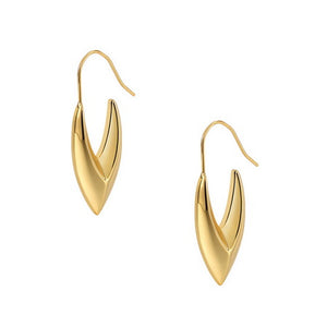 3D U Shape Earrings - Gold