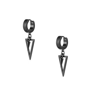 Arrow Bullet Drop Hoop Earrings - Black