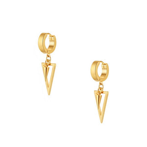 Arrow Bullet Drop Hoop Earrings - Gold