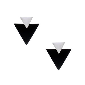 Dual Triangle Earrings - Black