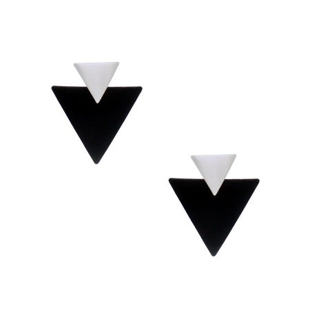 Dual Triangle Earrings - Black