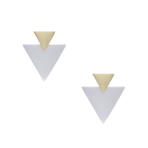 Dual Triangle Earrings - Silver