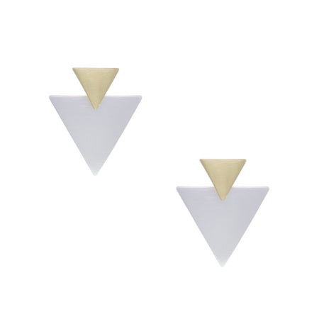 Dual Triangle Earrings - Silver