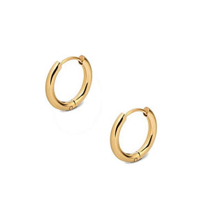 Round Hoop Sleeper Earrings - Gold