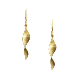 Twist Bar Shape Earrings - Gold