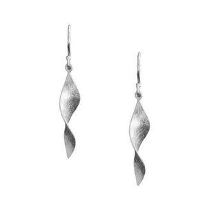 Twist Bar Shape Earrings - Silver