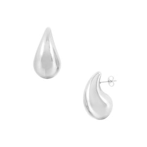 Bean Shape Earrings - Silver