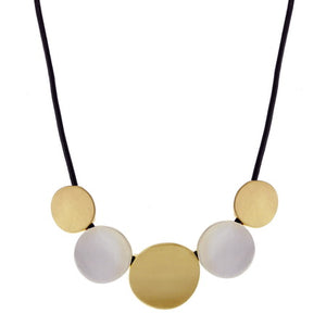 Dual Tone Disc Necklace