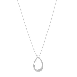 Twisted Tdrop Necklace - Silver