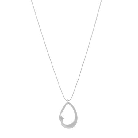 Twisted Tdrop Necklace - Silver