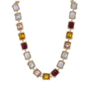 Facet Crystal Statement Necklace
