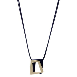 Two Tone Overlap Square Necklace
